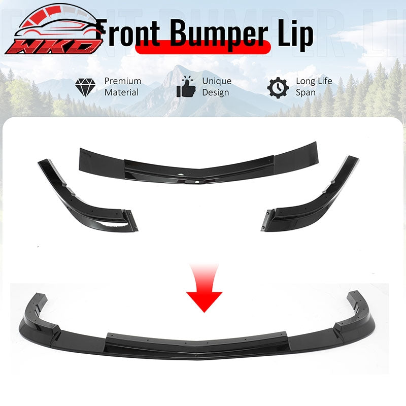 Wholesale 06-13 Chevy Corvette C6 Front Bumper Lip ZR1 Style 3PC Spoiler Gloss Black - Wikond Auto