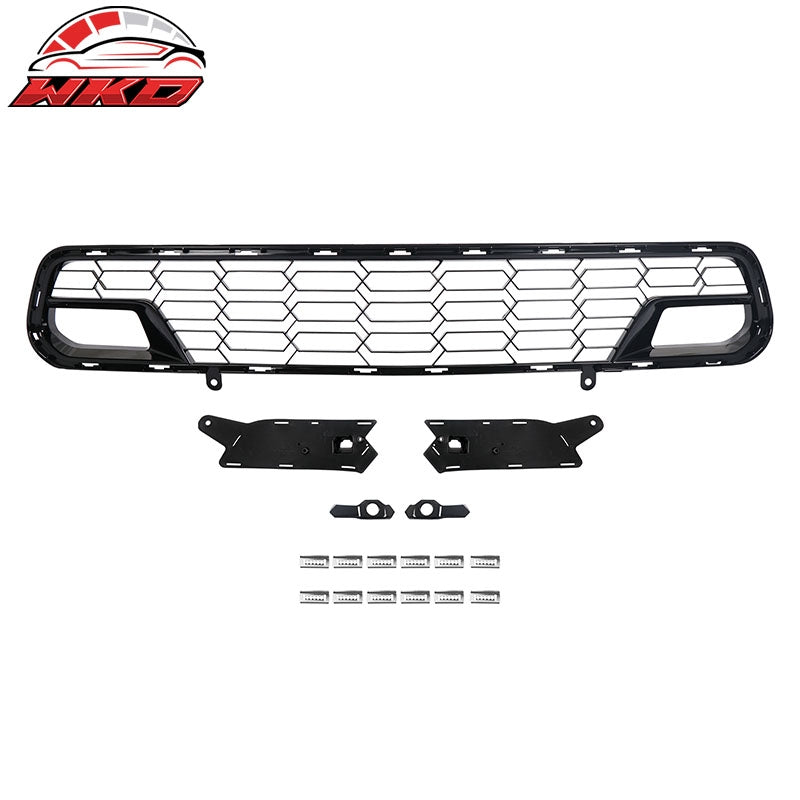 Fits 14-19 Chevy Corvette C7 Z06 Style Front Bumper Mesh Grille ABS Gloss Black