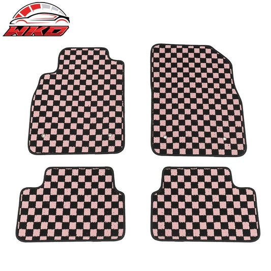Wholesale 08-15 Chevy Cruze & 16 Limited Floor Mats Checkered Carpet Black Pink Plaid - Wikond Auto