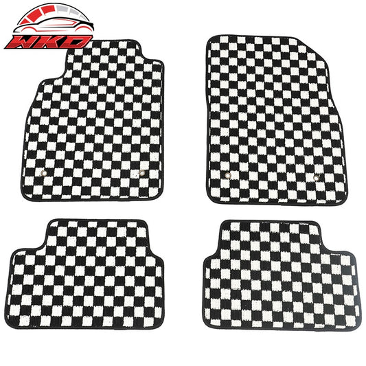Wholesale 08-15 Chevy Cruze 16 Limited Floor Mats Checkered Carpets Black White Plaid - Wikond Auto