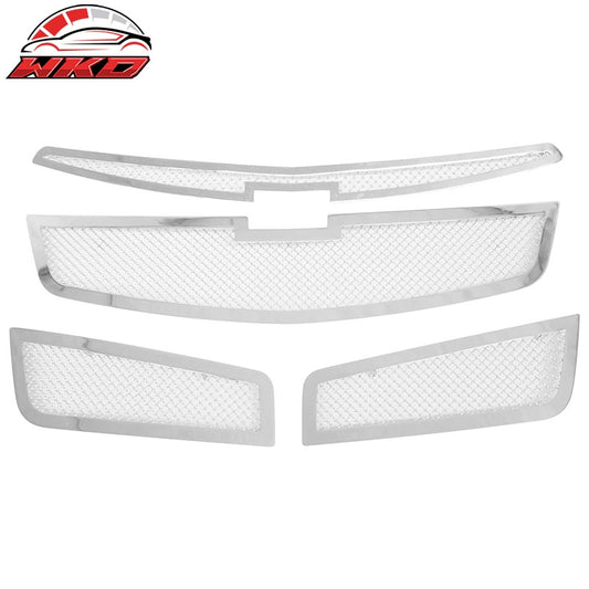 Wholesale 2011-2014 Chevy Cruze Chrome Mesh Front Upper Lower Grilles Stainless Steel - Wikond Auto