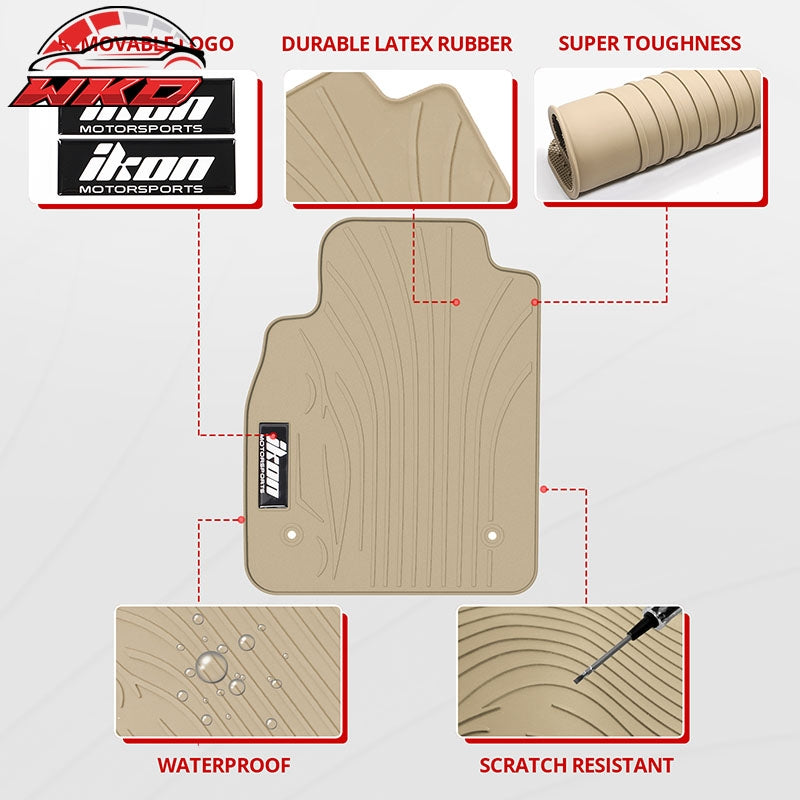 Fits 08-16 Chevy Cruze Custom Fit Latex Rubber Car Floor Mats Liner 5PCS - Beige