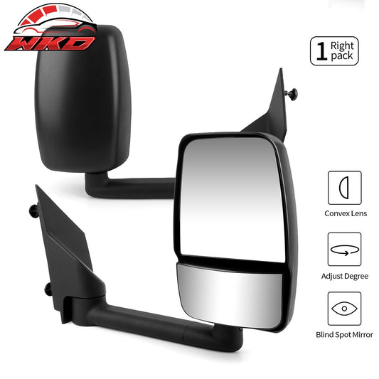 Wholesale 03-17 Chevy Express GMC Savana Side View Towing Mirror Textured Black Right