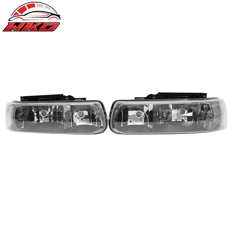 Wholesale 99-02 Chevy Silverado 1500 2500 00-06 Tahoe Head Lights Black Housing Pair - Wikond Auto