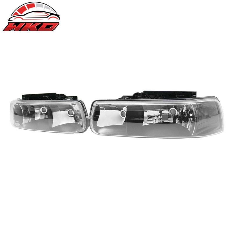 Wholesale 99-02 Chevy Silverado 1500 2500 00-06 Tahoe Head Lights Black Housing Pair - Wikond Auto