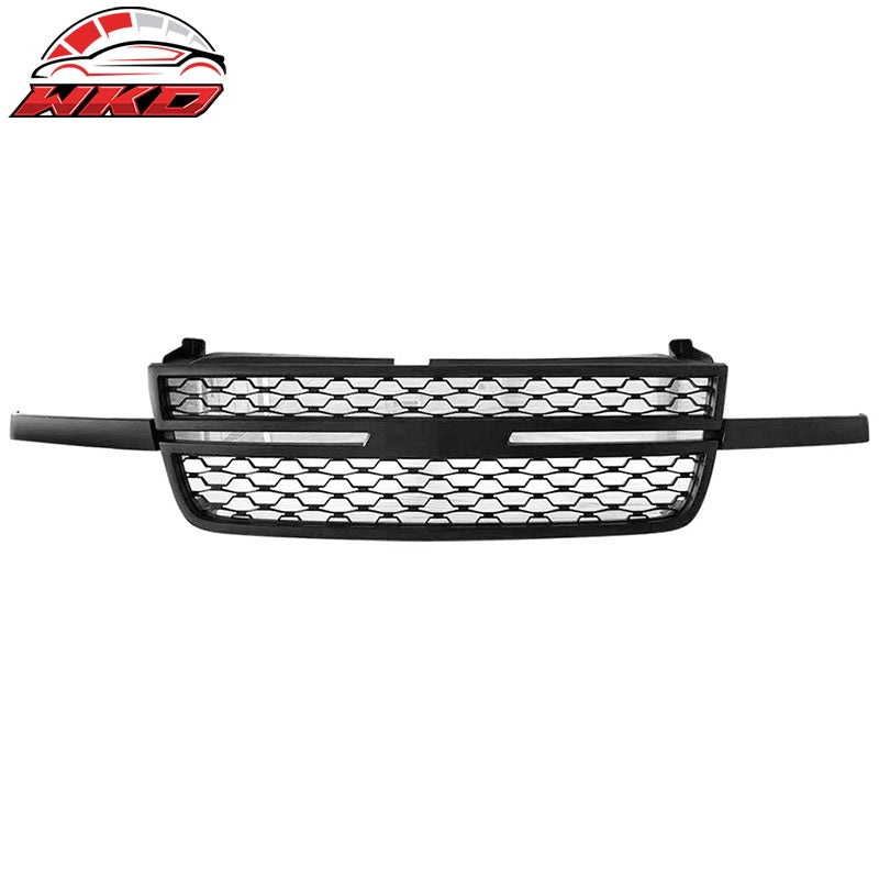 Fits 05-07 Chevy Silverado 1500 2500HD 3500 Front Upper Grille Matte Black