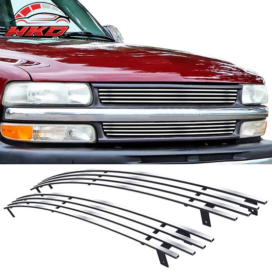 Wholesale 99-02 Chevy Silverado 1500 Billet Style Front Upper Grille Insert Chrome - Wikond Auto