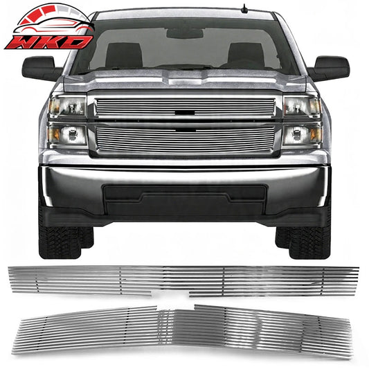 Wholesale 14-15 Chevy Silverado 1500 Billet Style Front Upper Grille Insert Chrome