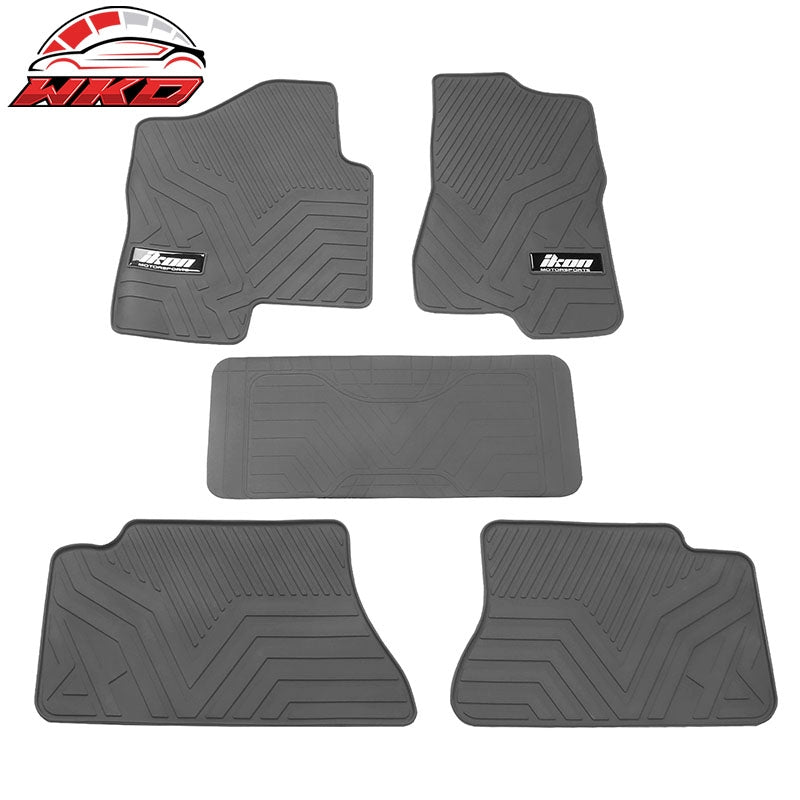 Fits 99-06 Chevy Silverado 1500 Crew Cab Latex Floor Mats All Weather Gray 5PCS