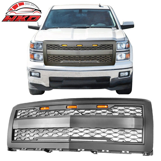 Wholesale 14-15 Chevy Silverado 1500 Front Bumper Hood Grille Matte Black