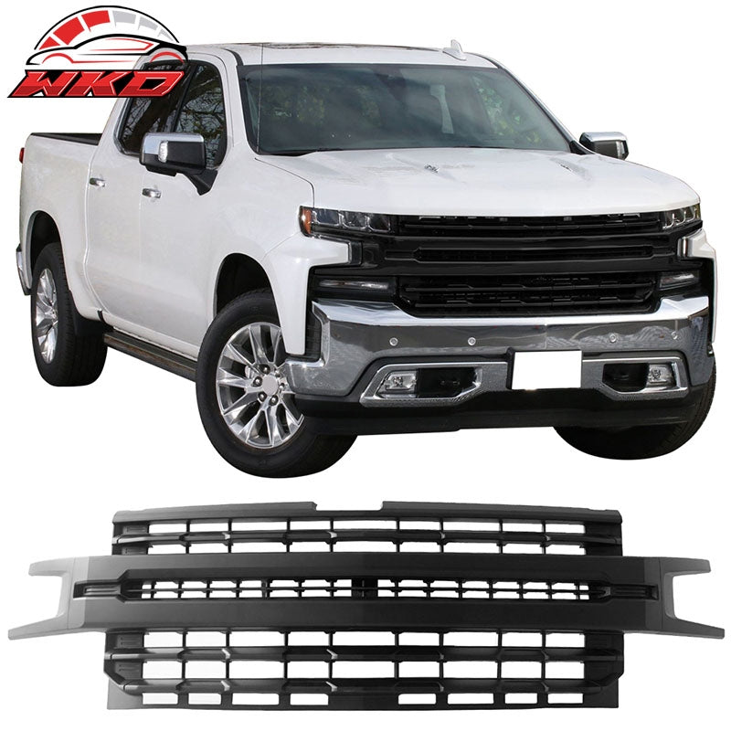 Wholesale 19-21 Chevy Silverado 1500 Front Bumper Hood Mesh Grille - Matte Black