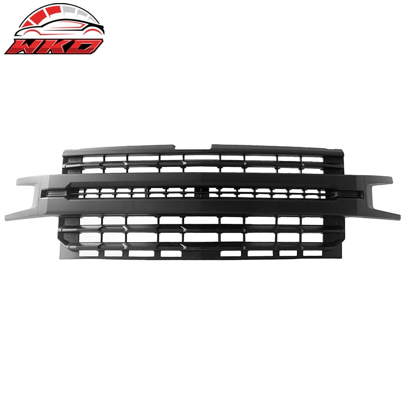 Fits 19-21 Chevy Silverado 1500 Front Bumper Hood Mesh Grille - Matte Black