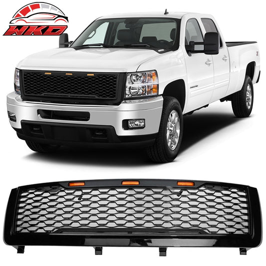 Wholesale 11-14 Chevy Silverado 2500 3500 HD Front Bumper Hood Grille - Gloss Black