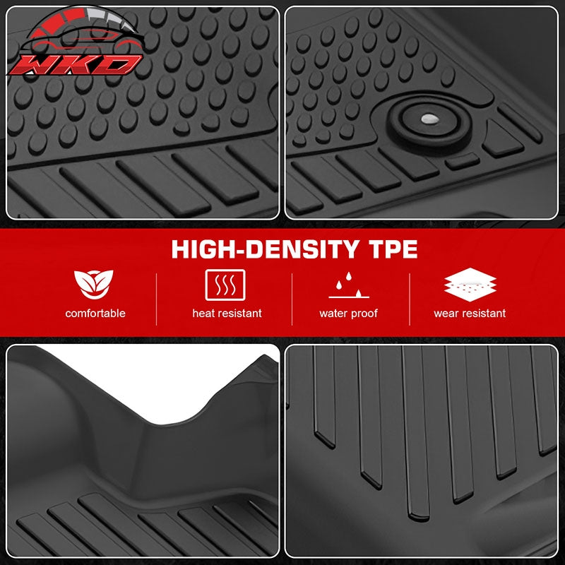 Wholesale 14-19 Chevy Silverado& GMC Sierra 1500 2500 3500 Crew Cab Floor Mats TPE - Wikond Auto