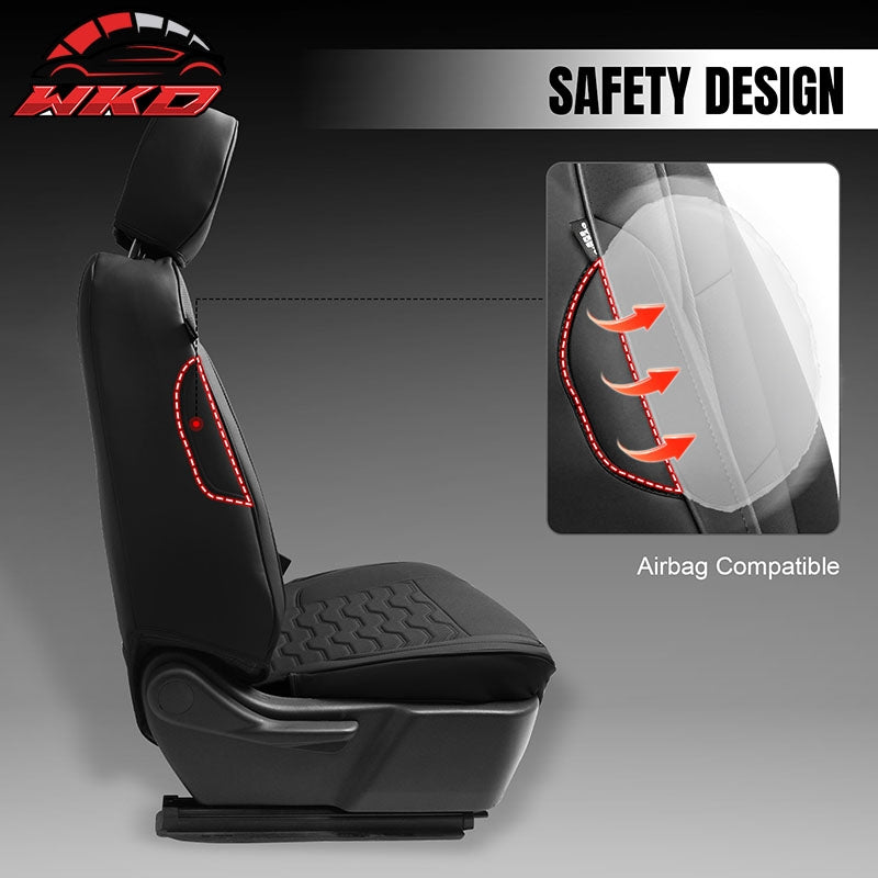 Fits 19-26 Chevy Silverado GMC Sierra 1500 2500HD 3500HD Front Seat Covers Black