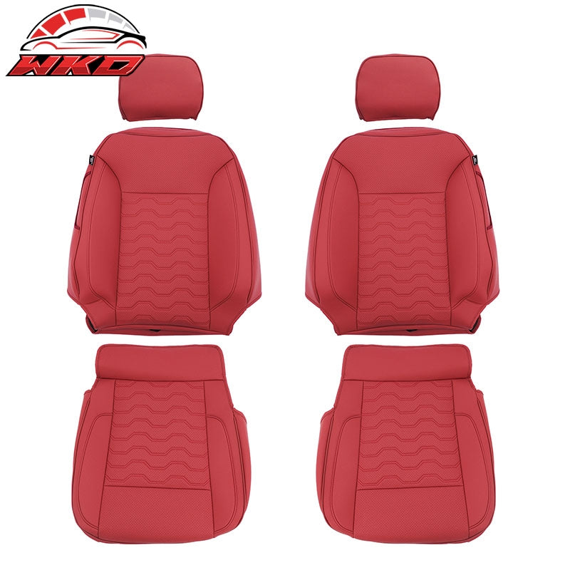 Fits 19-26 Chevy Silverado GMC Sierra 1500 2500HD 3500HD Front Seat Covers Red