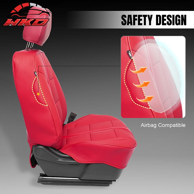 Fits 14-18 Chevy Silverado GMC Sierra 1500 Front Row Seat Covers Protector Red