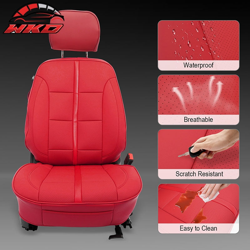 Fits 14-18 Chevy Silverado GMC Sierra 1500 Front Row Seat Covers Protector Red