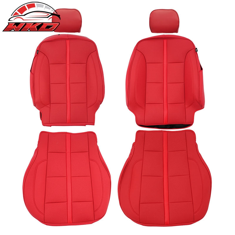 Fits 14-18 Chevy Silverado GMC Sierra 1500 Front Row Seat Covers Protector Red