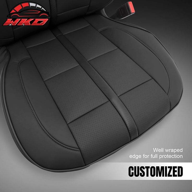 Fits 14-18 Chevy Silverado GMC Sierra 1500 Seat Covers Protector Full Set Black
