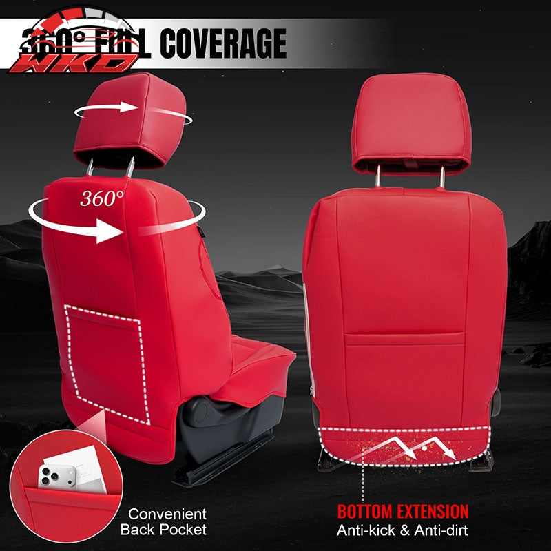 Fits 14-18 Chevy Silverado GMC Sierra 1500 Seat Covers Protector Full Set Red