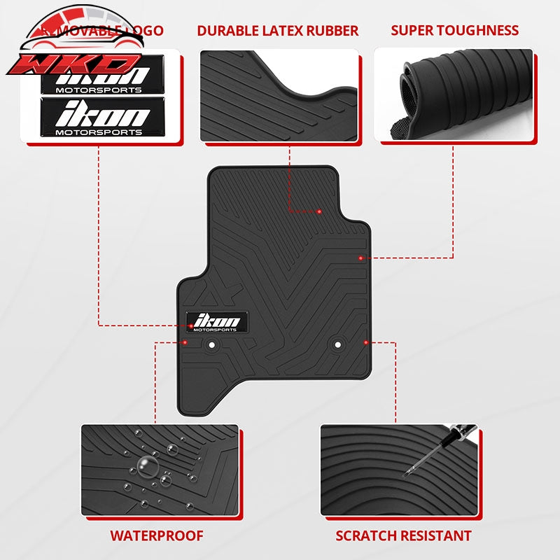 Fits 14-18 Chevy Silverado Latex Floor Mats Liner All Weather Carpets Black 5PC