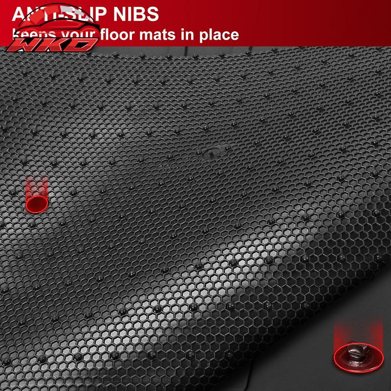 Fits 14-18 Chevy Silverado Latex Floor Mats Liner All Weather Carpets Black 5PC