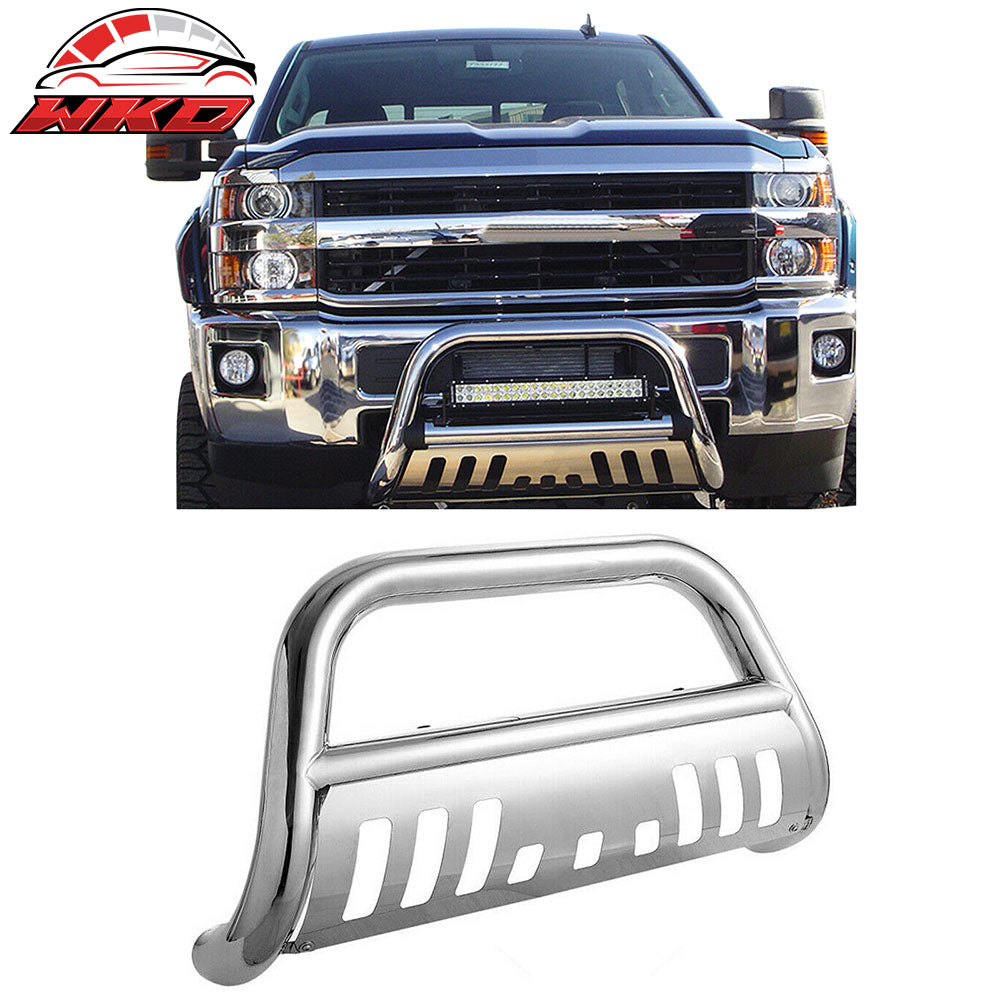 Fits 19-22 Chevy Silverado 1500 Chrome 3" Bull Bar Brush Bumper Grille Guard