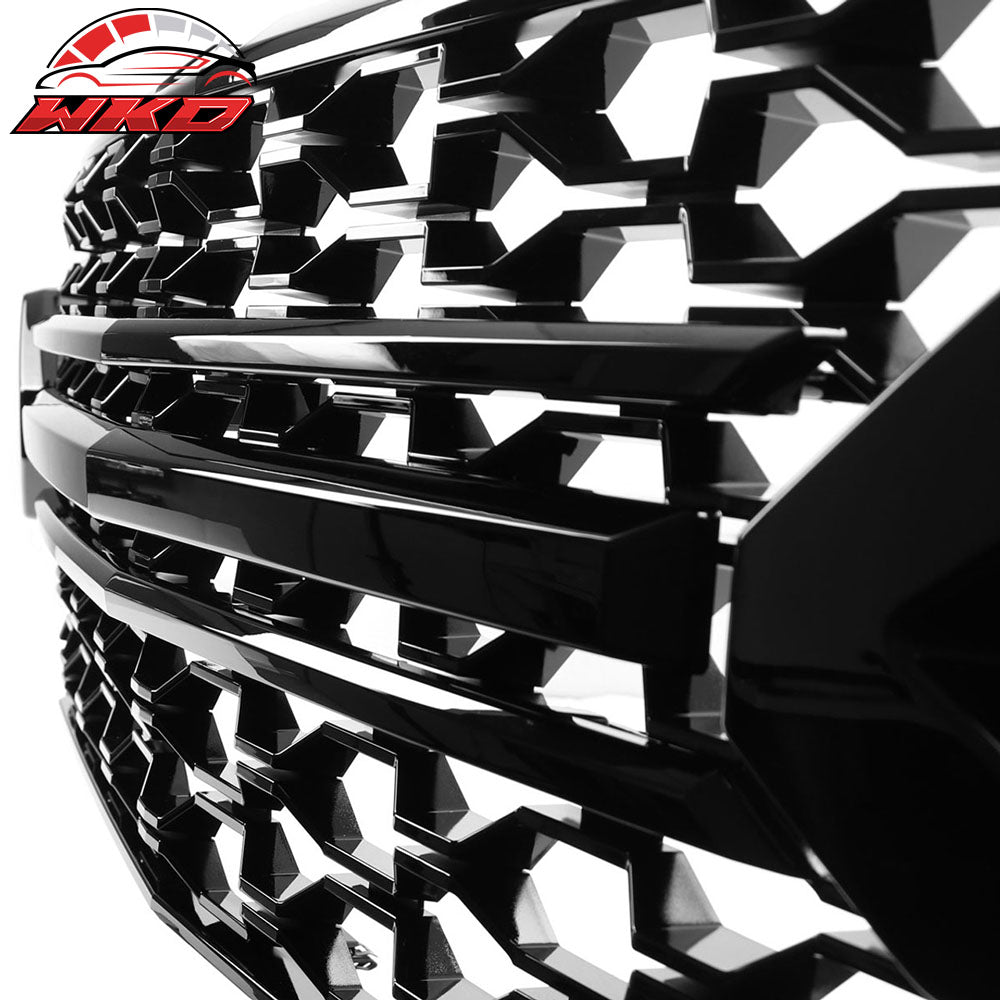 Fits 19-21 Chevy Silverado 1500 LT/LTZ/RST/High Country Gloss Black Mesh Grille