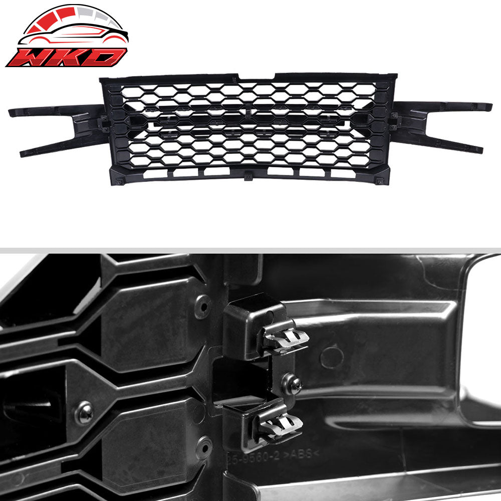 Fits 19-21 Chevy Silverado 1500 LT/LTZ/RST/High Country Gloss Black Mesh Grille