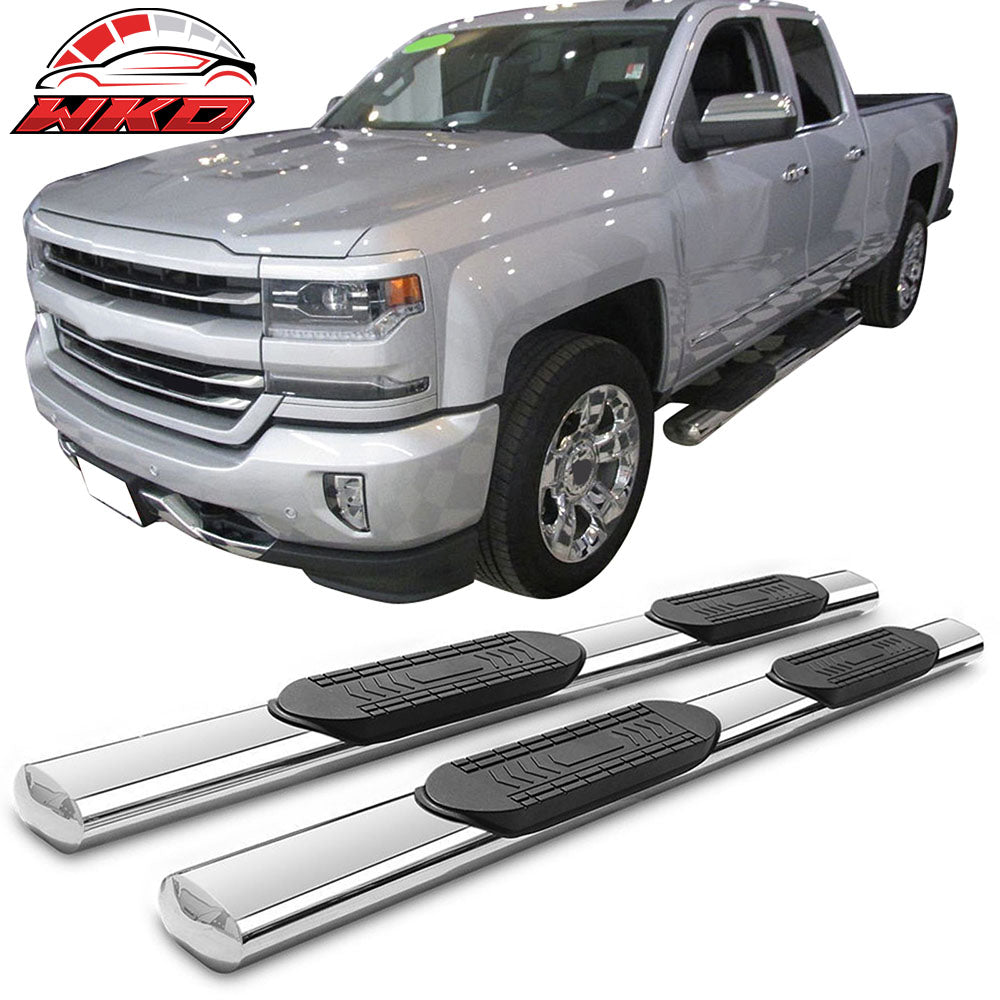 Fits 07-18 Silverado GMC Sierra Extended Cab 5In Stainless Steel Side Step Bars