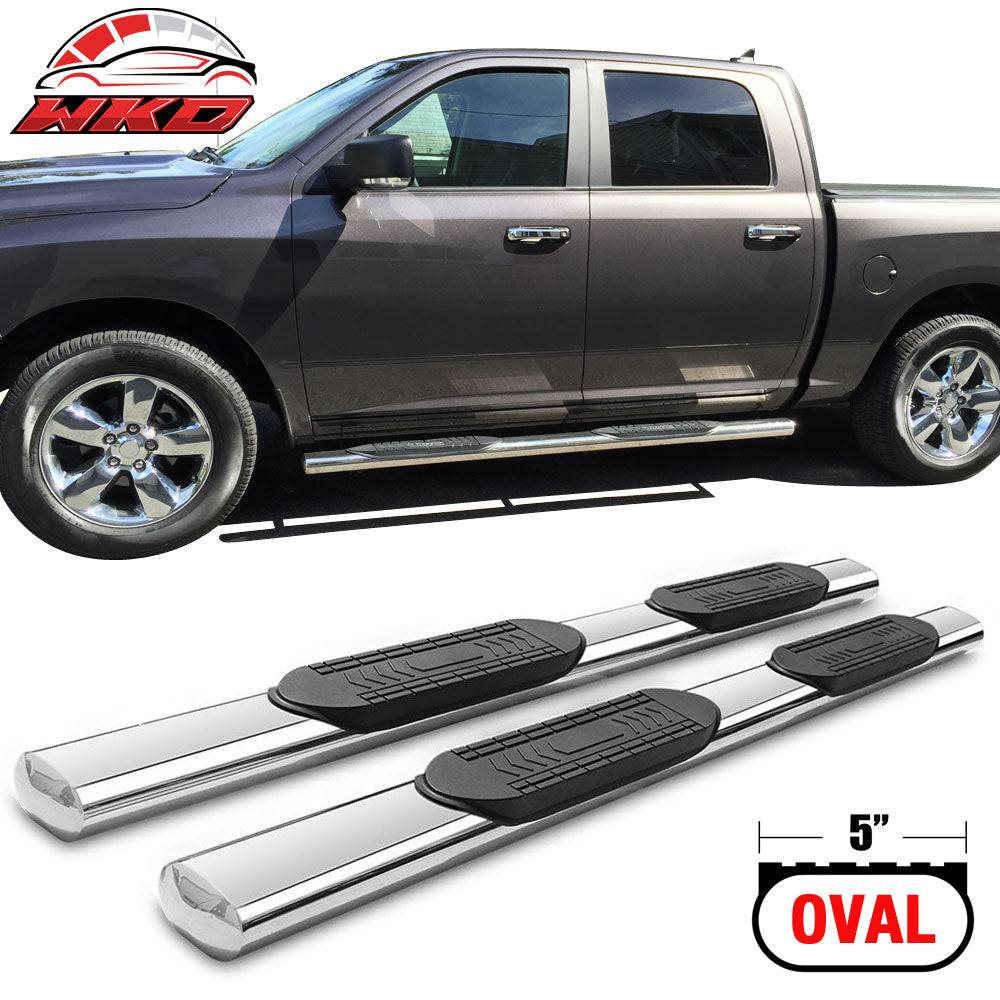 Fits 07-18 Silverado GMC Sierra Crew Cab 5" Side Step Nerf Bar Running Board 2PC