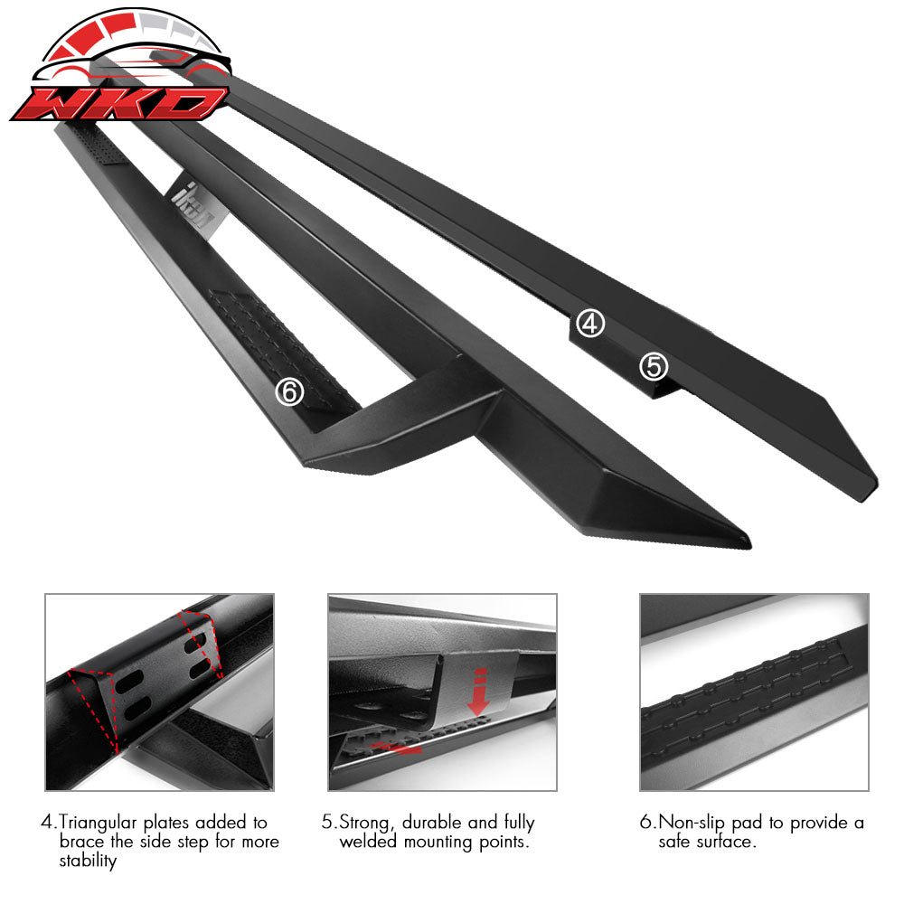 Fits 07-18 Chevy Silverado GMC Sierra Extended Cab IKON V1 Style Running Boards