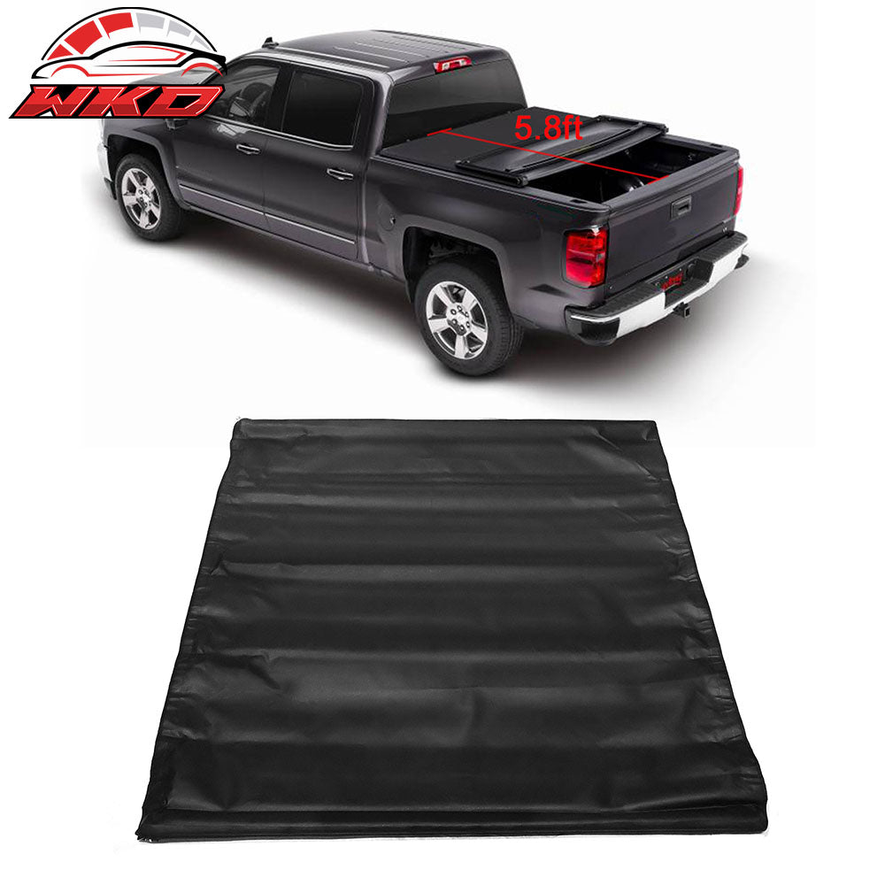 Fits 14-17 Chevy Silverado/GMC Sierra 5.8ft Soft Roll Up Bed Tonneau Cover