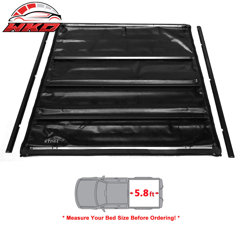 Fits 14-17 Chevy Silverado/GMC Sierra 5.8ft Soft Roll Up Bed Tonneau Cover