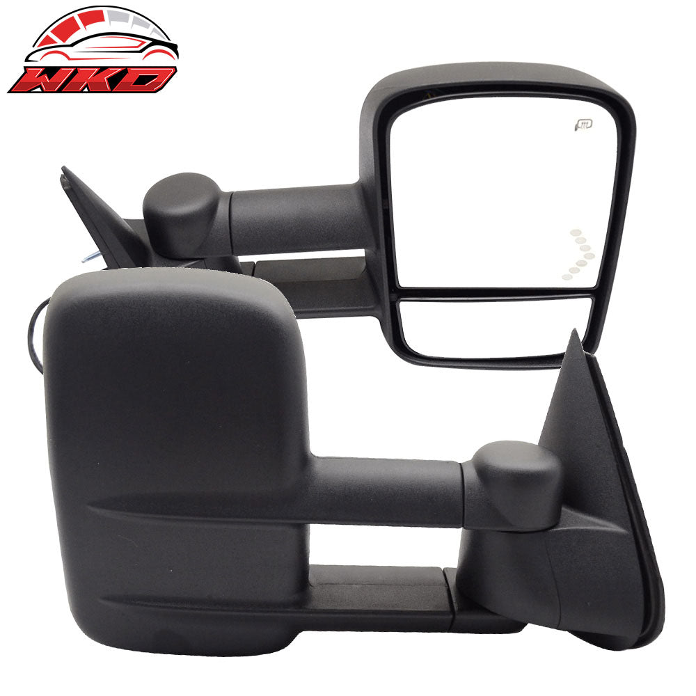 Fits 03-07 Silverado GMC Sierra Side Tow Towing Mirror Heated Power Arrow Lamp