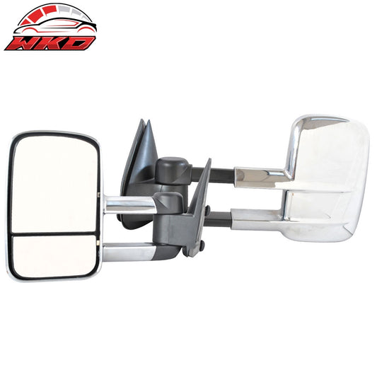 Wholesale 99-07 Silverado Sierra Rear View Towing Mirror Manual Chrome Housing Pair