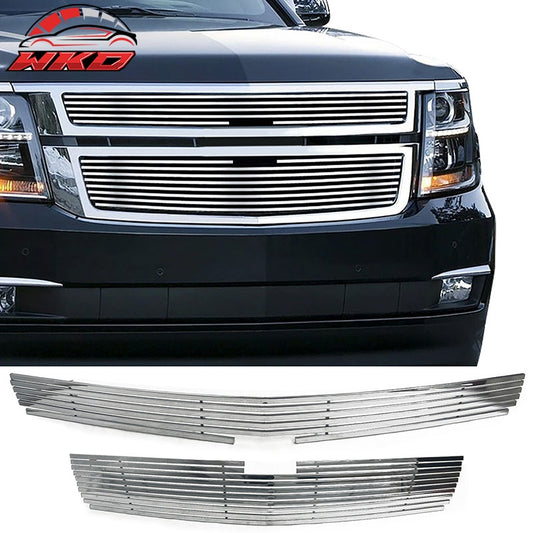 Wholesale 15-20 Chevy Tahoe Billet Wide Bar Style Front Upper Grille Insert Chrome
