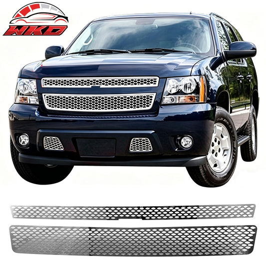 Wholesale 07-14 Chevy Tahoe Oval Mesh Style Front Bumper Upper Grille Insert Chrome - Wikond Auto