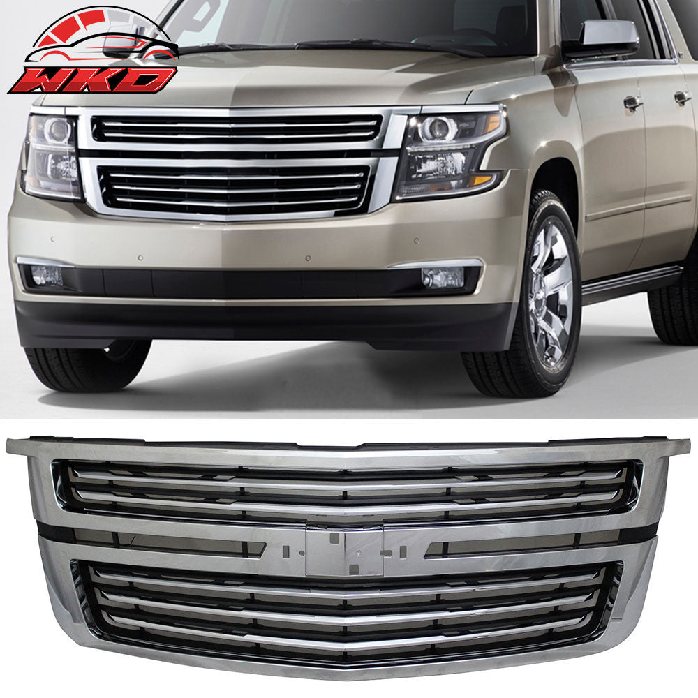 Fits 15-20 Chevrolet Tahoe LTZ Style Front Upper Factory Grill Grille Chrome