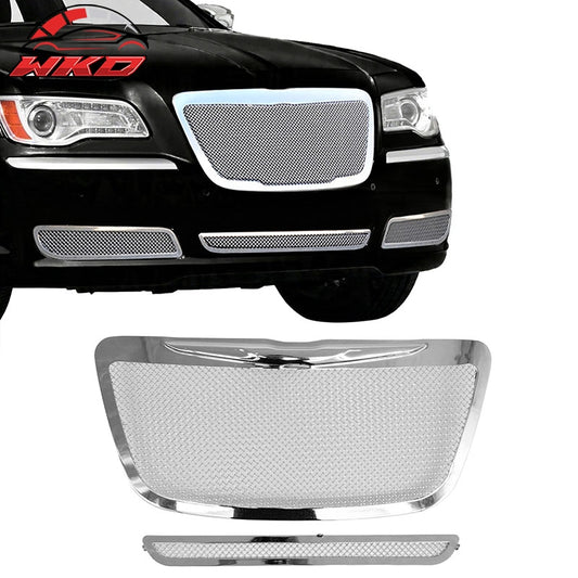 Wholesale 2011-2014 Chrysler 300 300C Chrome Mesh Molded Wing Style Front Grilles