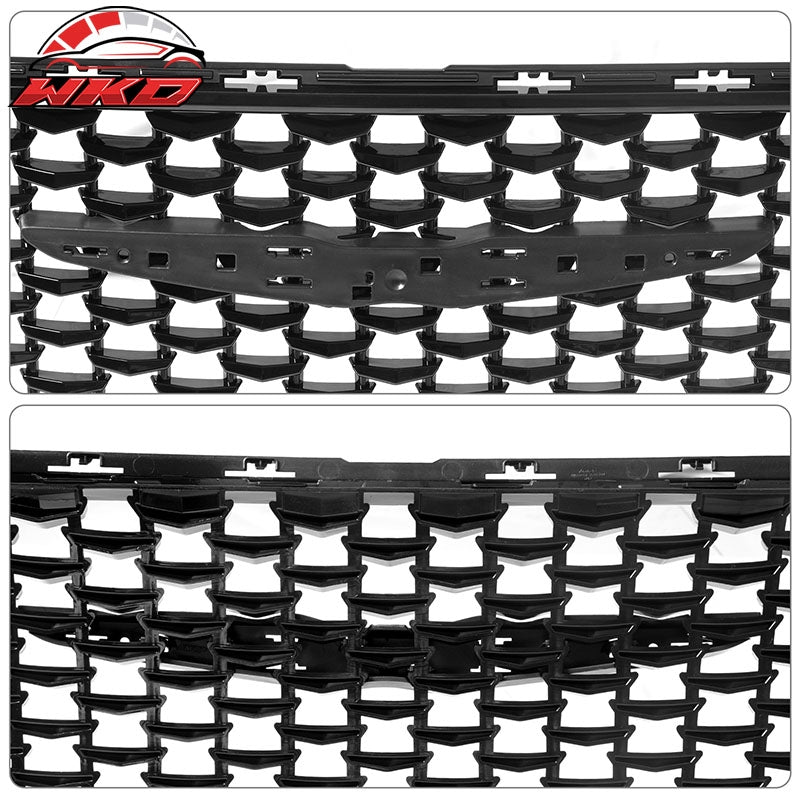 For 15-23 Chrysler 300 300S Sport Gloss Black Front Bumper Upper + Lower Grilles