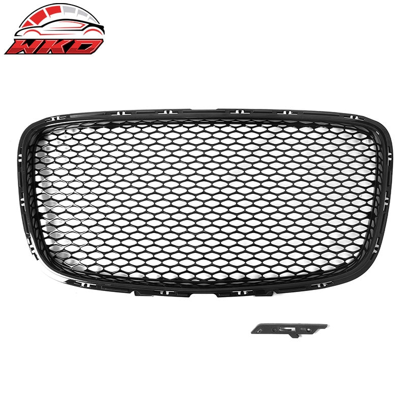 Fits 15-23 Chrysler 300 4DR SRT Style Front Bumper Upper Grille ABS Gloss Black