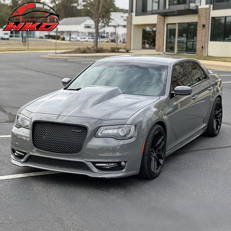 Fits 15-23 Chrysler 300 4DR SRT Style Front Bumper Upper Grille ABS Matte Black