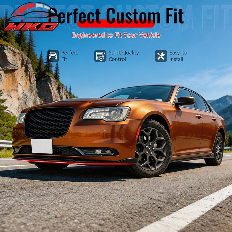 Wholesale 15-23 Chrysler 300 Base IKON PP Front Bumper Lip Spoiler Carbon Fiber Print - Wikond Auto