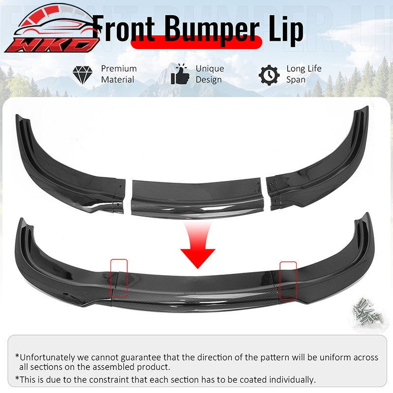 Wholesale 15-23 Chrysler 300 Base IKON PP Front Bumper Lip Spoiler Carbon Fiber Print - Wikond Auto