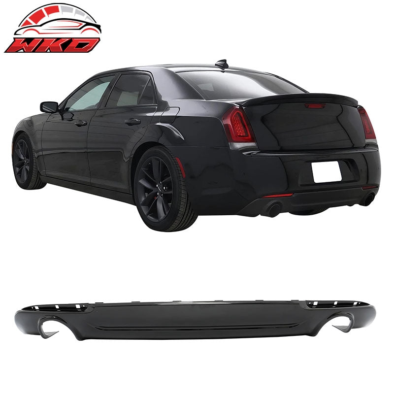 Wholesale 15-23 Chrysler 300 Base SRT C Style Rear Bumper Lip Diffuser PP Gloss Black - Wikond Auto