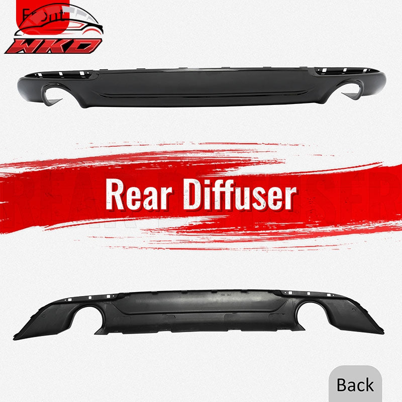 Wholesale 15-23 Chrysler 300 Base SRT C Style Rear Bumper Lip Diffuser PP Gloss Black - Wikond Auto