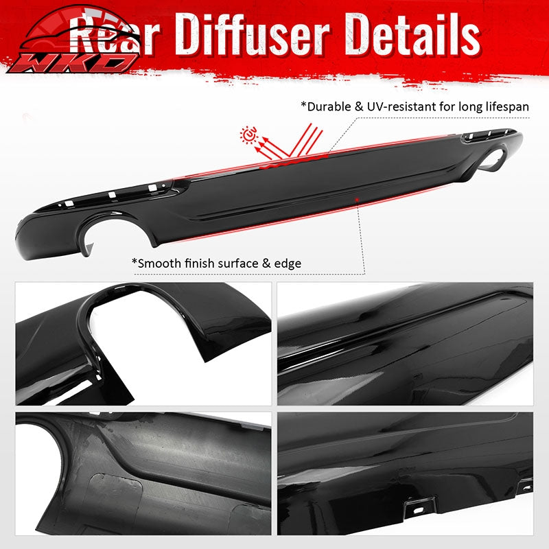 Wholesale 15-23 Chrysler 300 Base SRT C Style Rear Bumper Lip Diffuser PP Gloss Black - Wikond Auto
