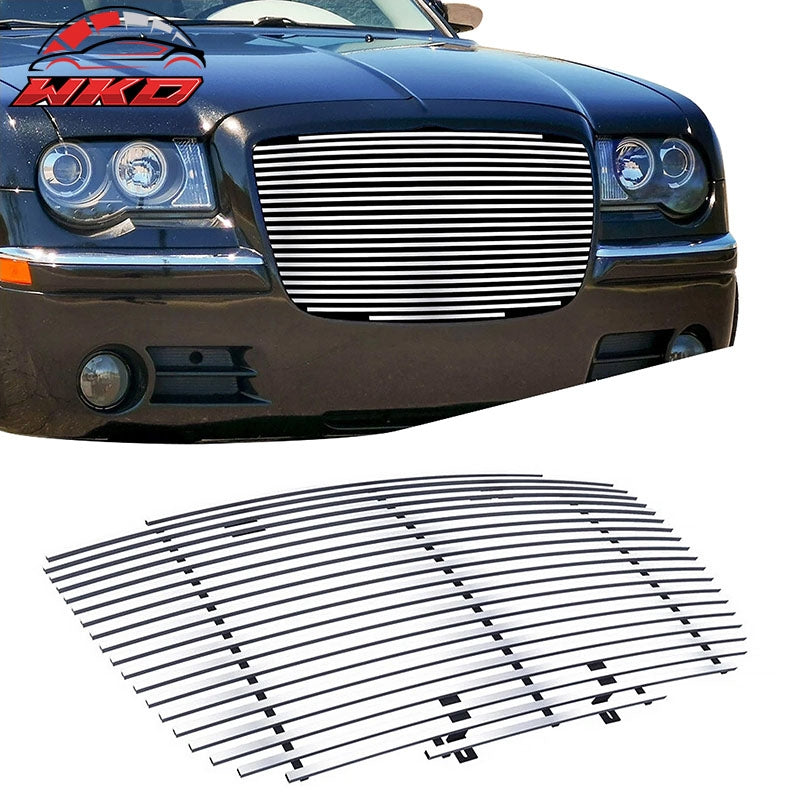 Fits 2005-2010 Chrysler 300 Billet Style Front Bumper Upper Grille Insert Chrome